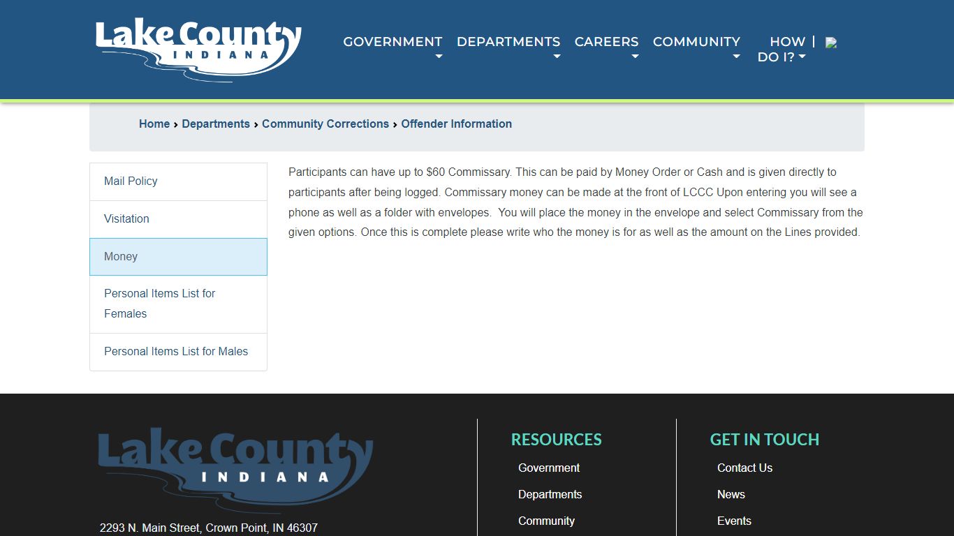 Money - Lake County, Indiana