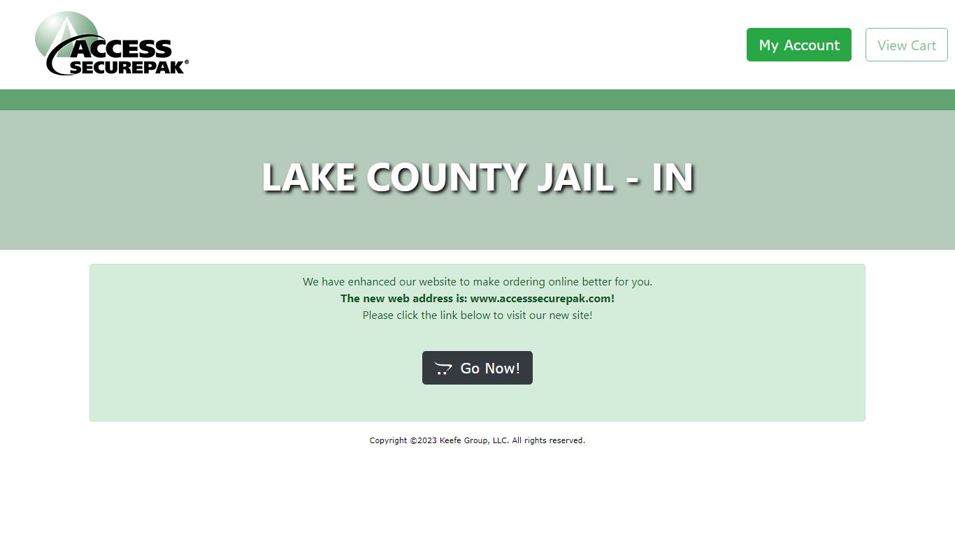 Access Securepak - Lake County Jail - IN - Welcome